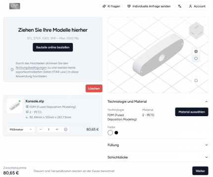 3D-Drucker für Rapid Prototyping – Kostenkalkulation für Prototypen